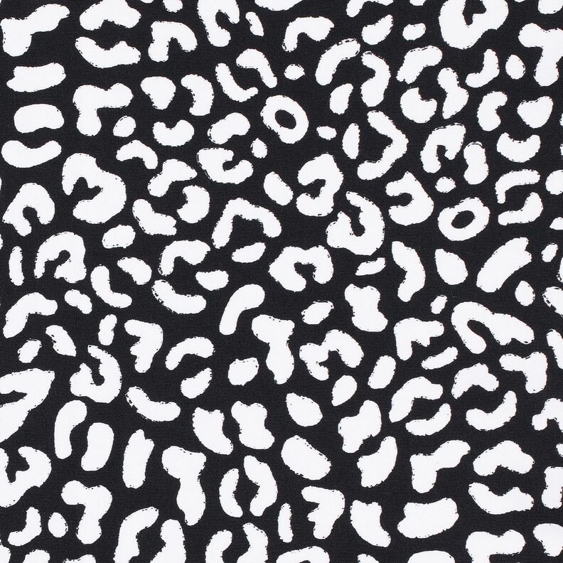 Badetøjsstof Abstrakte leopardpletter – sort-blå/hvid,  image number 6