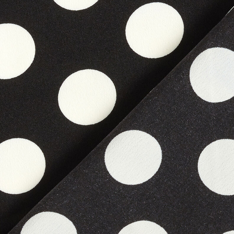 Crepe stof polkaprikker [2,5 cm] – sort,  image number 4