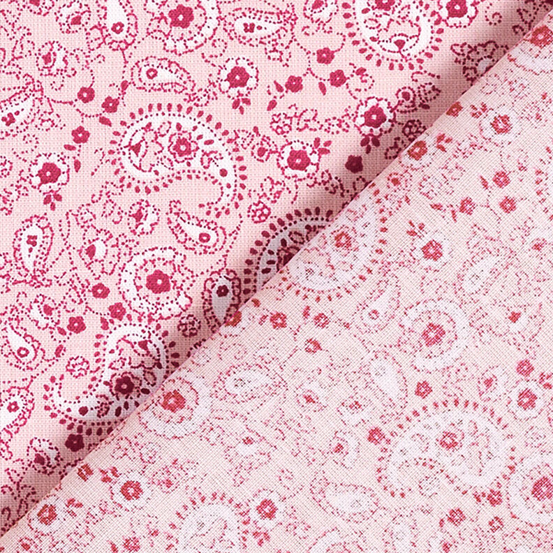 Bomuldsstof Cretonne Paisley – rosa,  image number 4