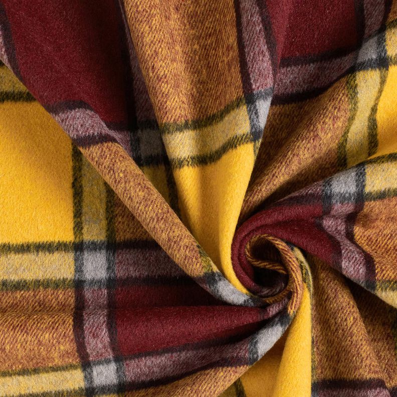 Frakkestof ru tern – bordeaux/karrygul,  image number 3