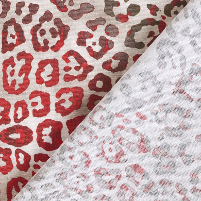 GOTS Bomuldspoplin leomønster | TCC x LOOKS by Wolfgang Joop – karminrød/lys taupe,  image number 6