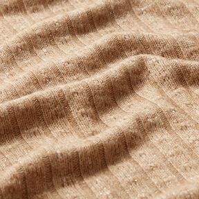 Strikstof Ajour med elegante glimmerstriber – lysebrun | Reststykke 50cm, 