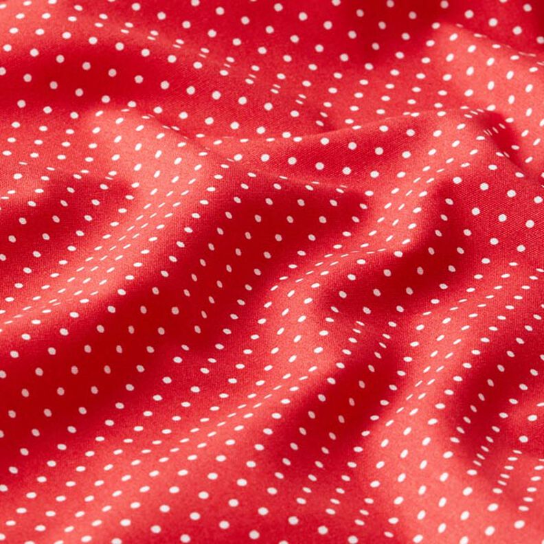 Bomuldspoplin små prikker – rød/hvid,  image number 2