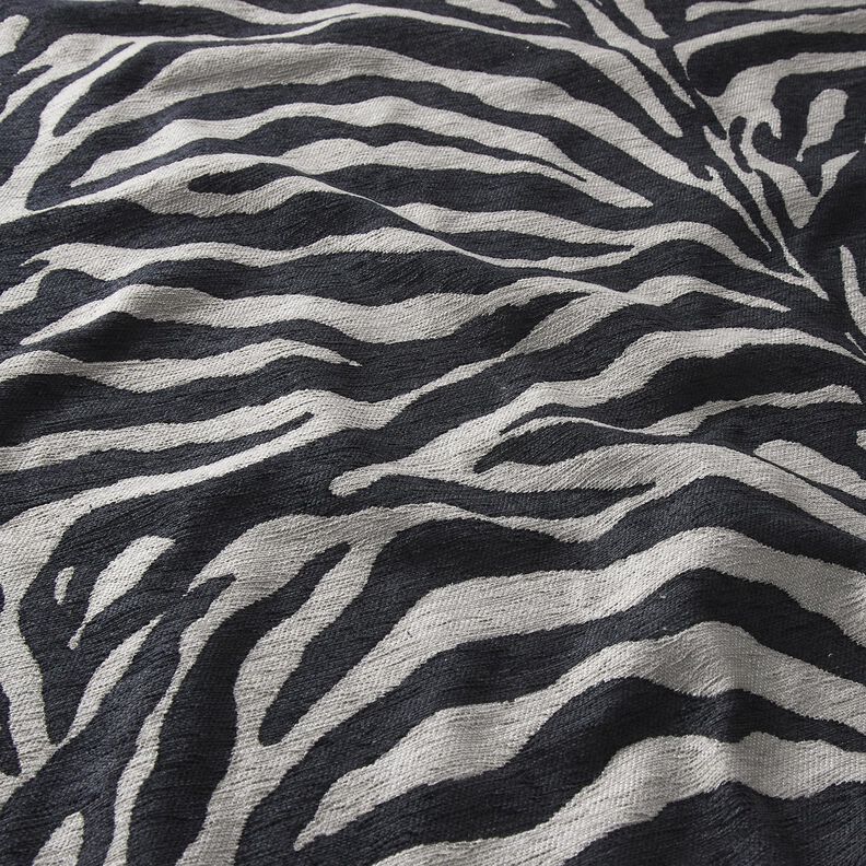 Polsterstof Jacquard zebra – sort/grå,  image number 2
