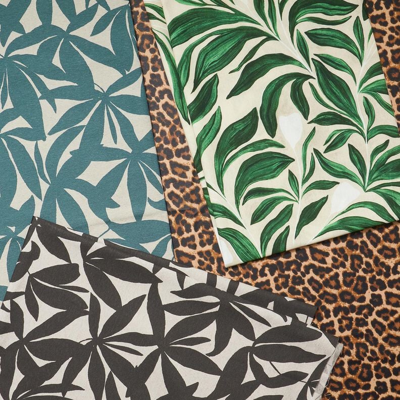 Imprægneret voksdug fint leopardmønster – brun/sort,  image number 5