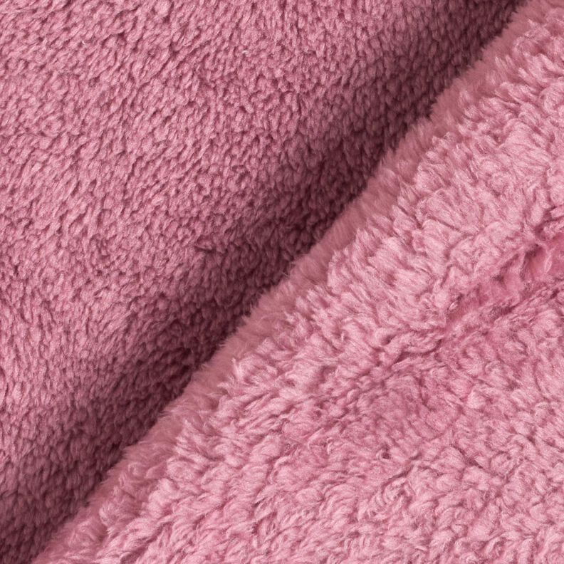 Kunstpels Plys ensfarvet – mørk gammelrosa,  image number 3