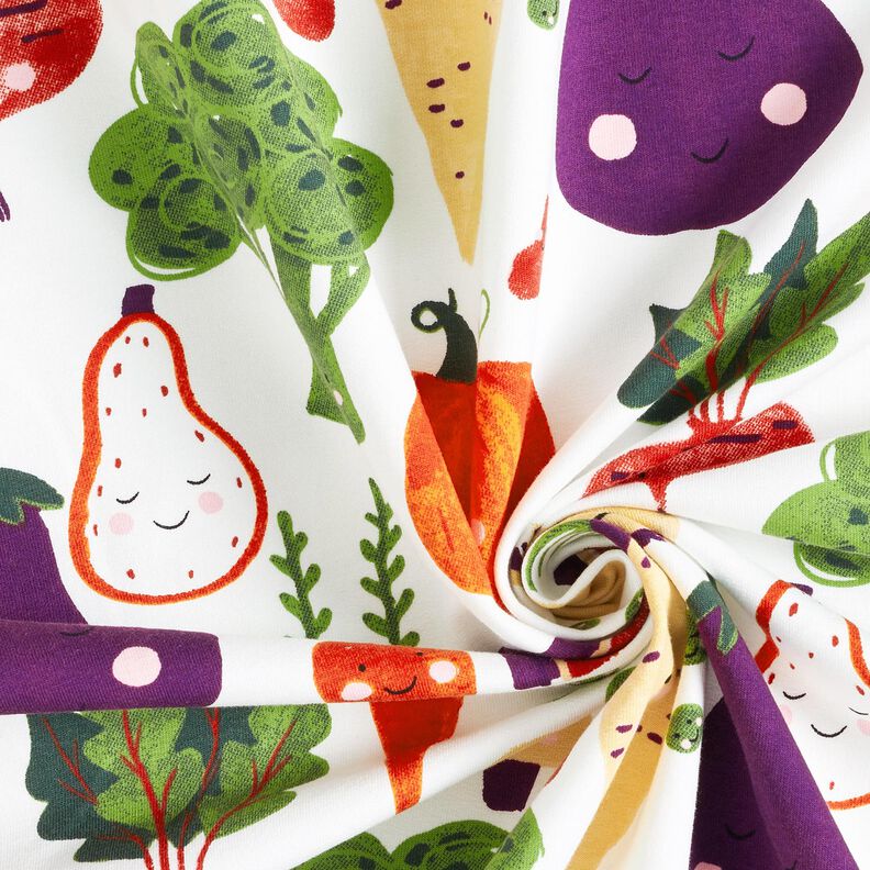 French Terry Sommersweat Glade gr&oslash;ntsager &ndash; elfenben,  image number 3