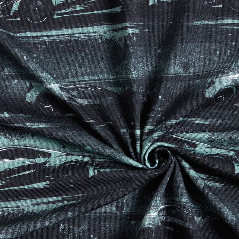 Bomuldsjersey racerbil Digitaltryk – sort/perlegrå,  image number 3