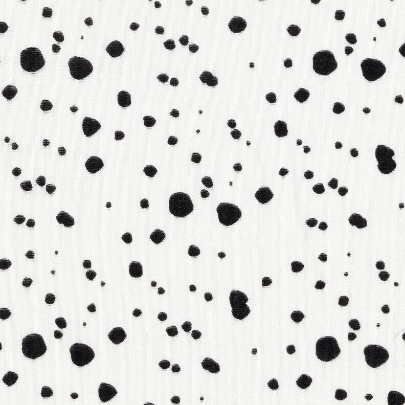 Musselin uregelmæssige prikker, glat – elfenben/sort,  image number 1