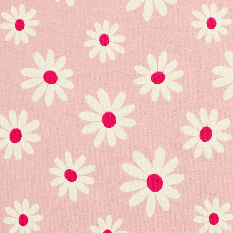 Bomuldsblanding Jersey blomster – rosé,  image number 1