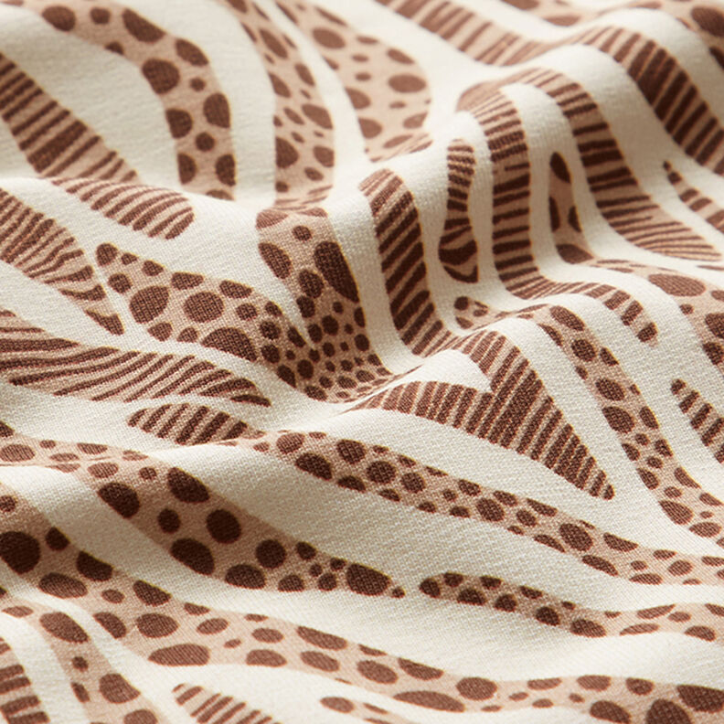 GOTS French Terry Sommersweat Zebra | Tula – lysebeige/mørkebrun,  image number 2