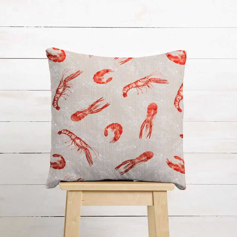 Dekorationsstof Panama hummerkrabbe – cashew/ildrød,  image number 7