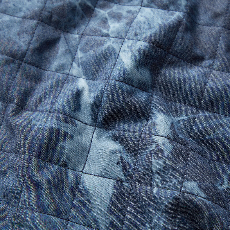 Quiltet stof chambray batik – jeansblå,  image number 2