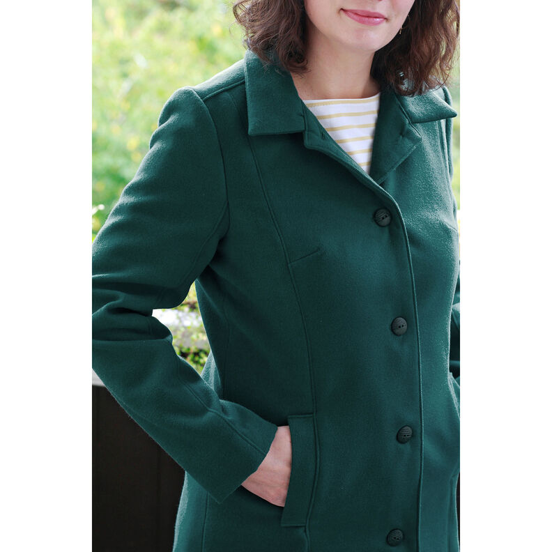 Frakkestof genanvendt polyester – Mørkegrøn,  image number 5