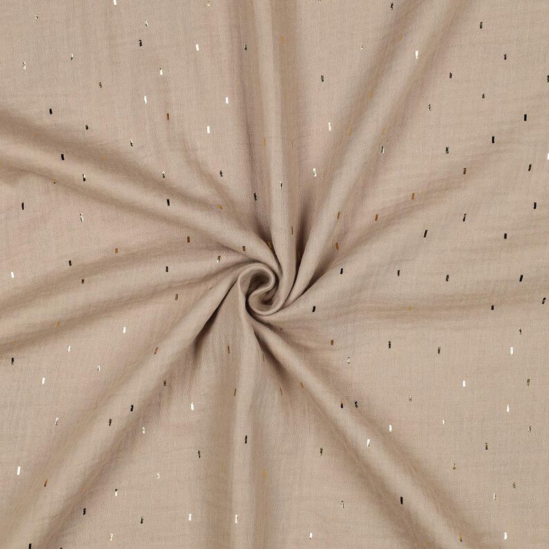 Musselin/Dobbelt-Crincle stof Firkant Folietryk | Poppy Fabrics – anemone/gold metallic,  image number 3