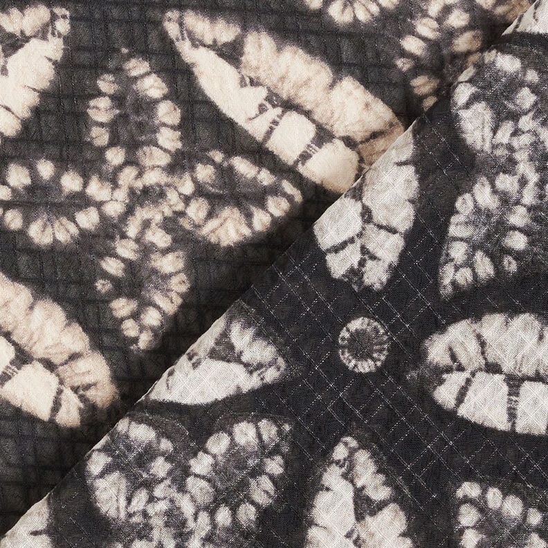 crêpe chiffon bladdesign – sort/beige,  image number 5