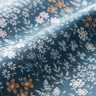 Imprægneret voksdug farverig blomstereng – lys jeans-blå/lyseblå, 