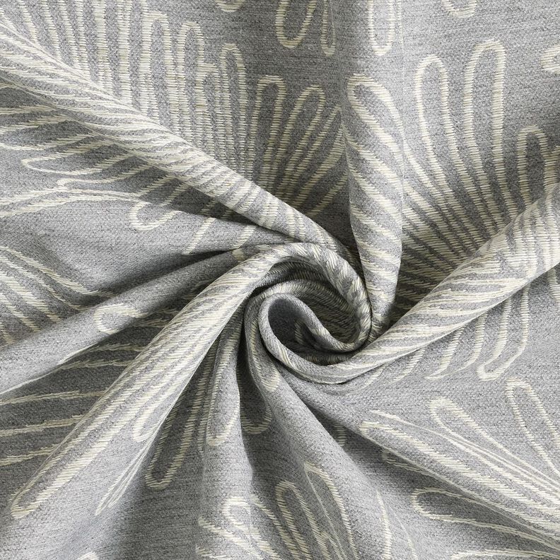 Dekorationsstof Jacquard bladkonturer &ndash; gr&aring;,  image number 3