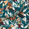 Viskosejersey moderne blomster – petrol/kobberfarvet,  thumbnail number 3