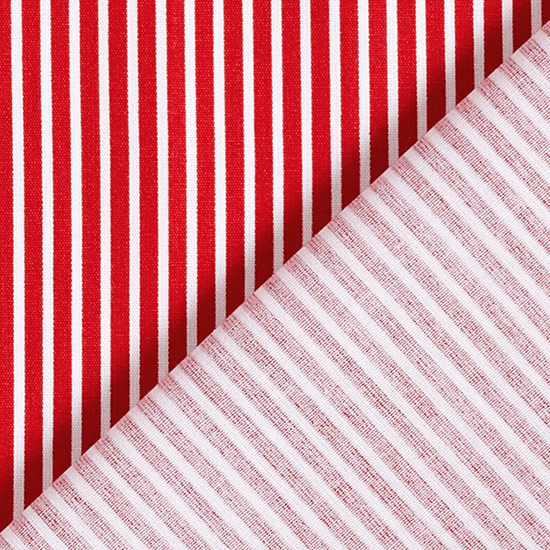 Bomuldspoplin Striber – rød/hvid,  image number 4