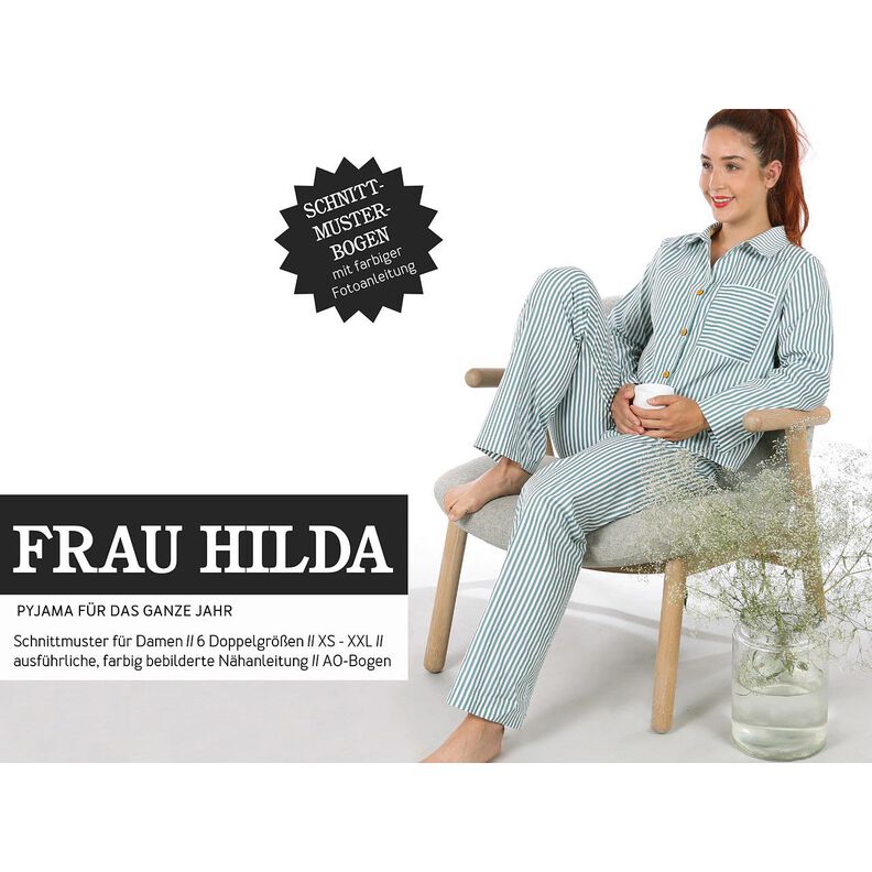FRAU HILDA Pyjamas med kort og lang variant | Studio Schnittreif | XS-XXL,  image number 1