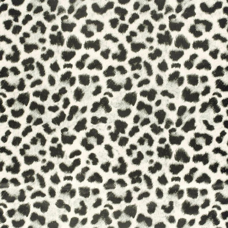 Sneleopard i stretchvelour – elfenben/sort,  image number 1