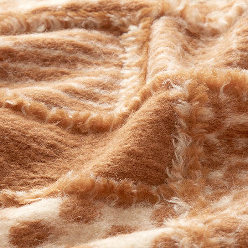 Frakkestrik ekspressivt mønster – cashew/brun,  image number 2