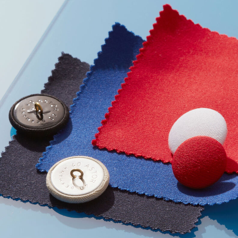 Betrukket knap, Bomuldskiper stretch – sort,  image number 2