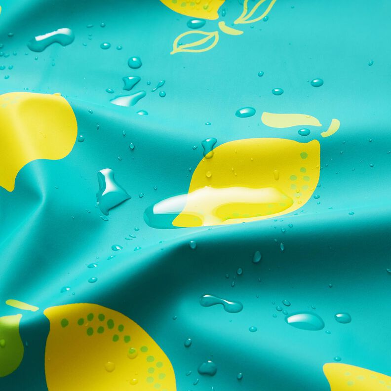 Stof til regnjakker citroner – pebermynte/Citrongul,  image number 6