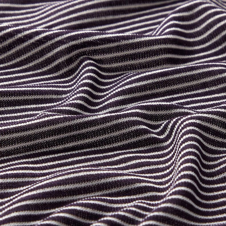 Finstrik smalle Striber &ndash; plum/hvid,  image number 2
