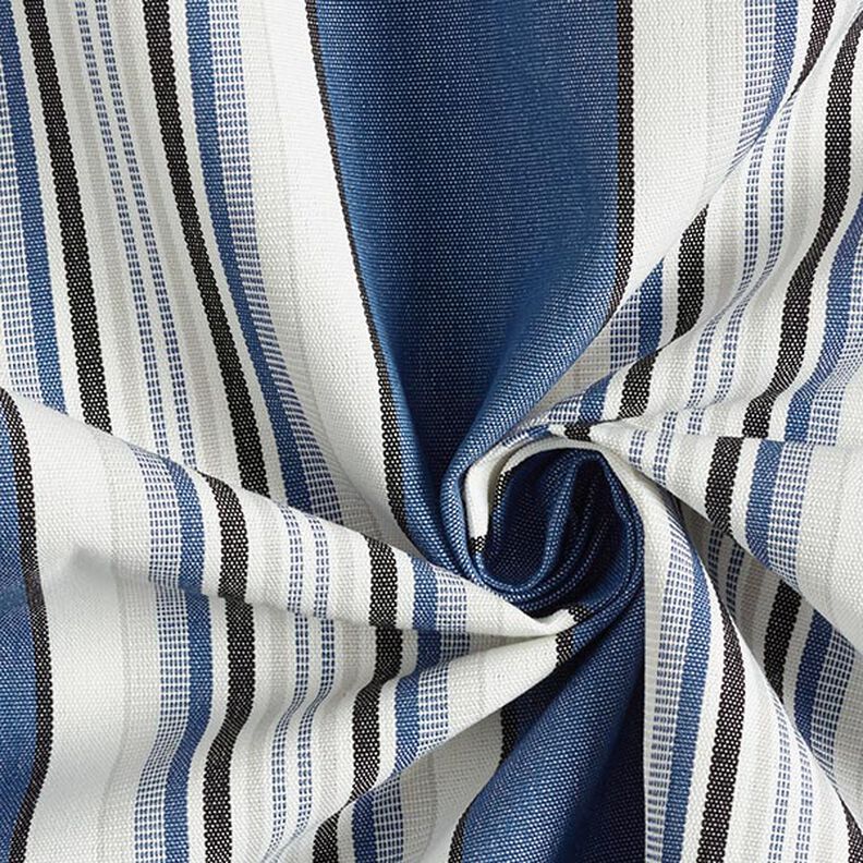 Markisestof brede og smalle striber – jeansblå/hvid,  image number 3