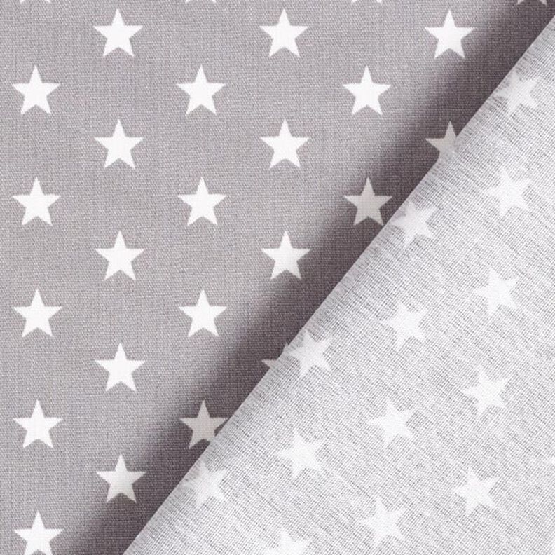 Bomuldspoplin mellemstore stjerner – grå/hvid,  image number 6