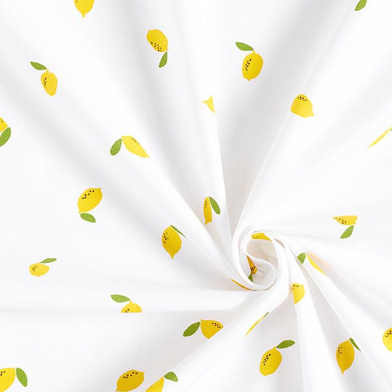 Bomuldspoplin citroner – hvid,  image number 3