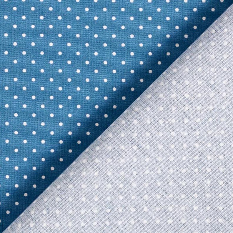Bomuldspoplin små prikker – jeansblå/hvid,  image number 6