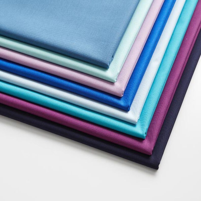 Bomuldspoplin Ensfarvet – marineblå | Reststykke 90cm,  image number 3