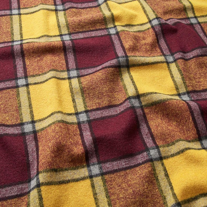 Frakkestof ru tern – bordeaux/karrygul,  image number 2