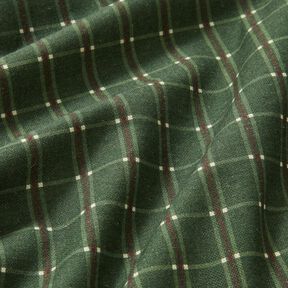 Dekorationsstof Halvpanama elegante tern – mørkegrøn/karminrød, 