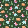 French Terry Sommersweat Baby Dinosaur i julestemning | Glitzerpüppi – mørkegrøn/chili,  thumbnail number 1