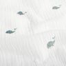 Musselin/Dobbelt-Crincle stof små hvaler – elfenben/blågrå,  thumbnail number 2