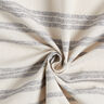 Dekorationsstof Halvpanama vævede striber – stålblå/natur,  thumbnail number 4