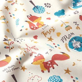 Bomuldsstof Cretonne opm&aelig;rksom r&aelig;v &ndash; natur, 