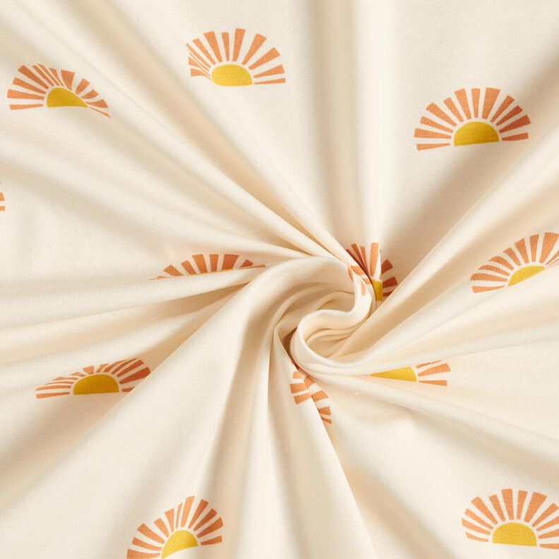 Bomuldsjersey Solopgang Digitaltryk – creme,  image number 3
