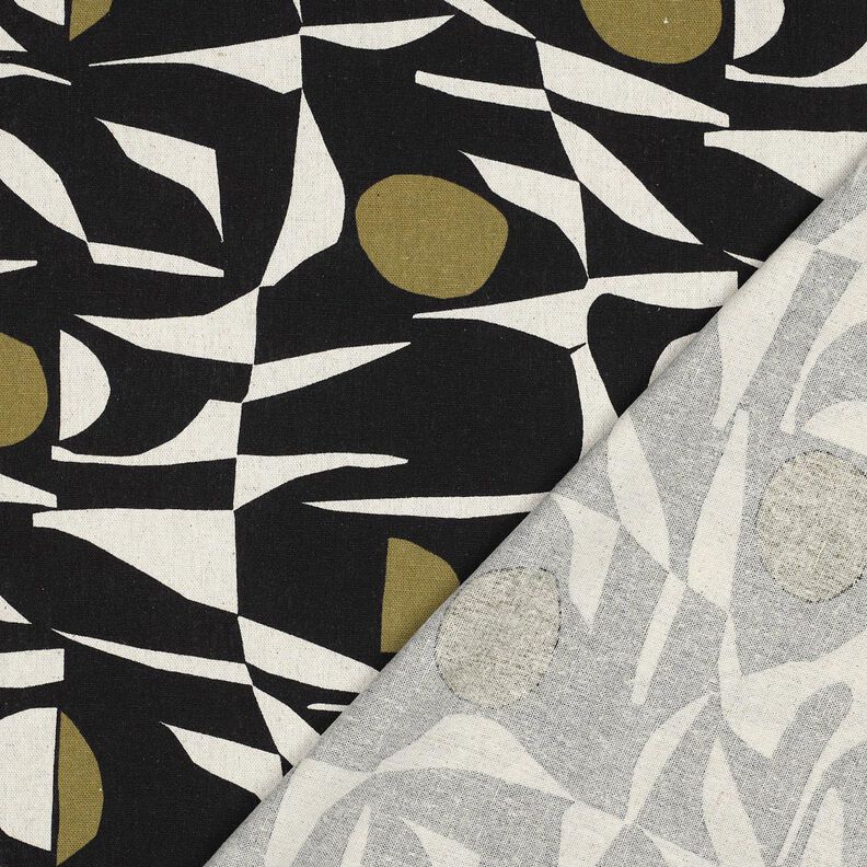 Viskose-h&oslash;r-miks Geometrisk m&oslash;nster &ndash; sort/olivengr&oslash;n,  image number 4