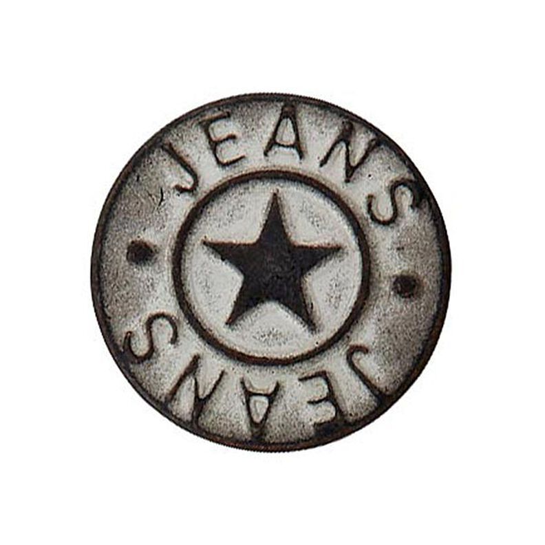 Patentknap til jeans Stjerne – antikoxideret sølv metallisk,  image number 1