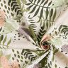 Bomuldsstof Cretonne abstrakte jungleplanter – hvid/grøn,  thumbnail number 3