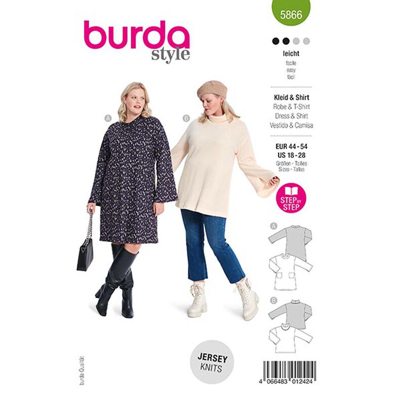Plus-Size Kjole / Shirt | Burda 5866 | 44-54,  image number 1