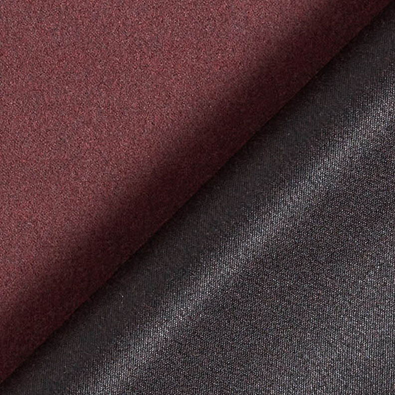 Frakkestof velour ensfarvet &ndash; merlot,  image number 3