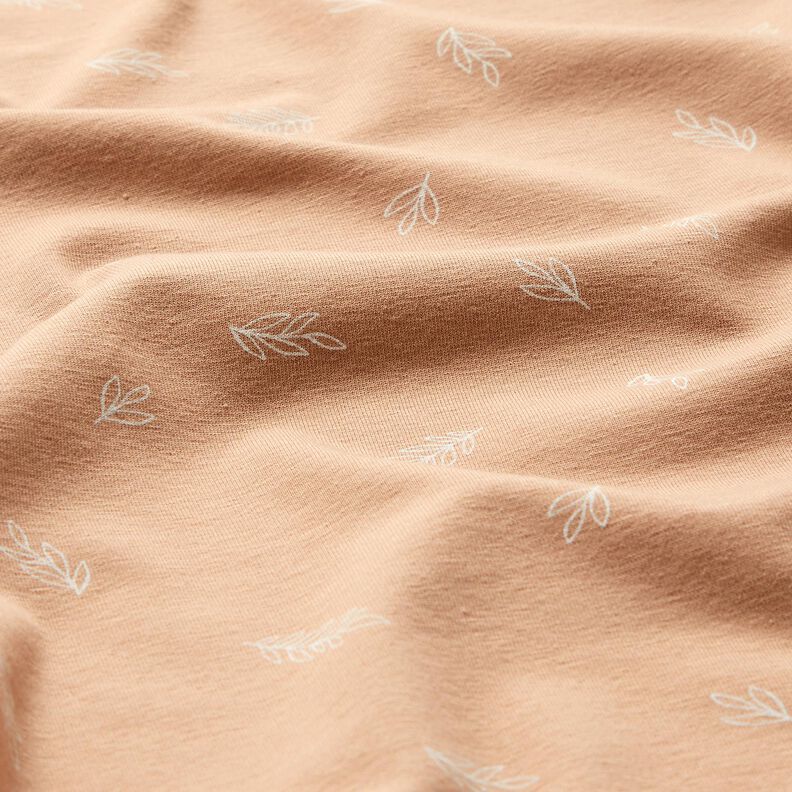 Bomuldsjersey blade – lysebrun,  image number 2