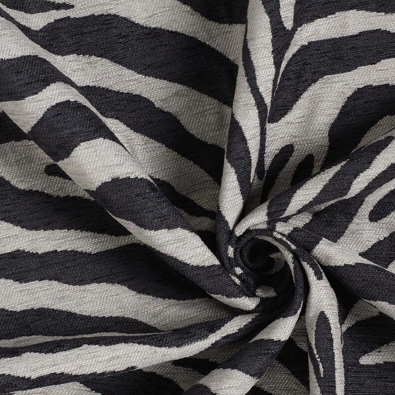 Polsterstof Jacquard zebra – sort/grå,  image number 3