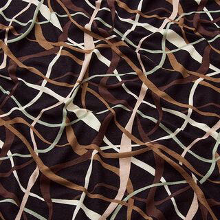 Viskosejersey sammenfiltrede tråde – sort/brun, 